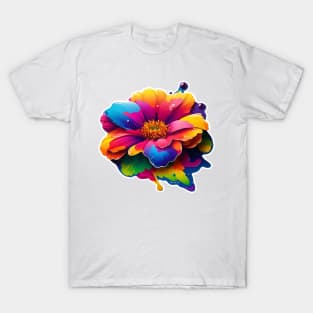 Colorful 3D Flower design #3 by Farbrausch Art 2023. T-Shirt